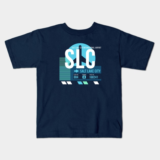 Salt Lake City (SLC) Airport // Sunset Baggage Tag Kids T-Shirt by Now Boarding